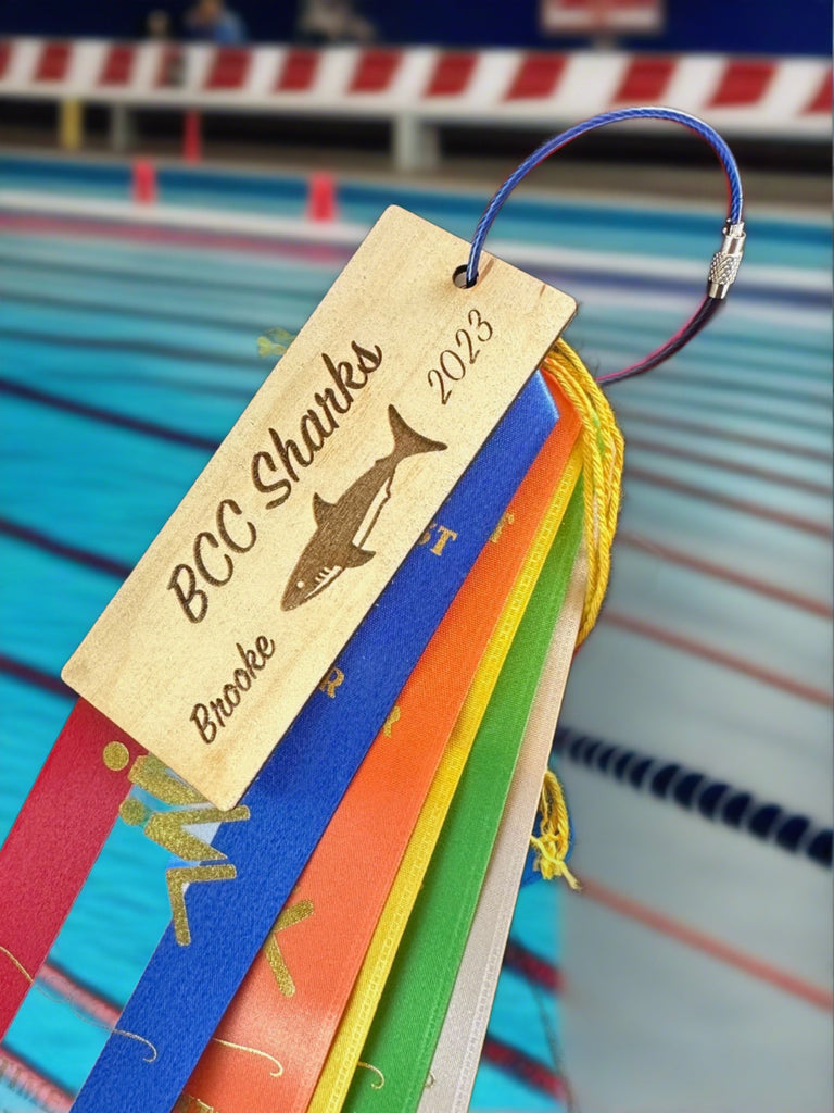 BCC Sharks Swim Ribbon Holder