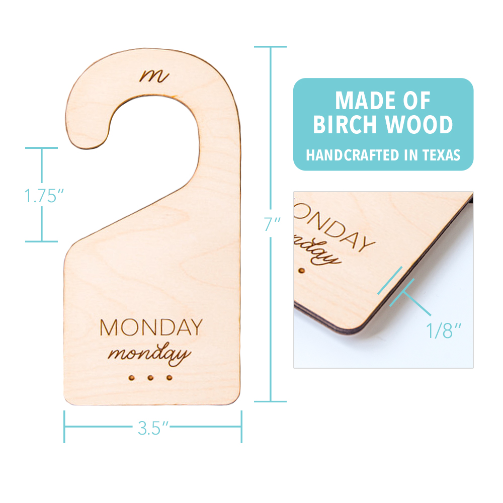 Day of the Week Closet Dividers | Monday - Sunday
