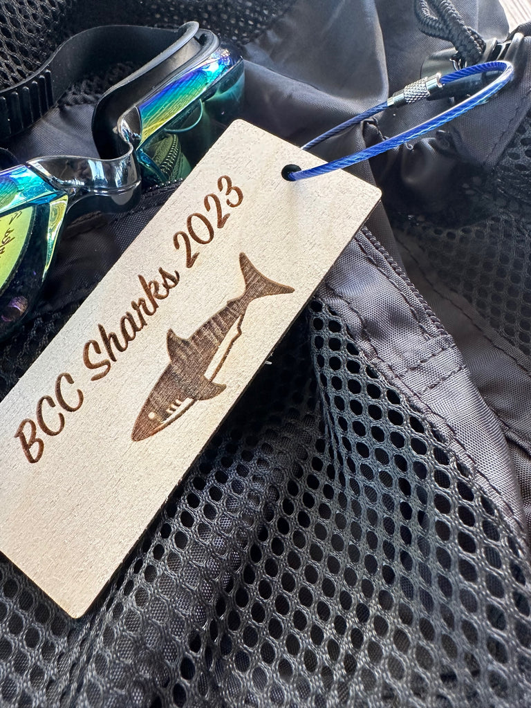 BCC Sharks Swim Ribbon Holder